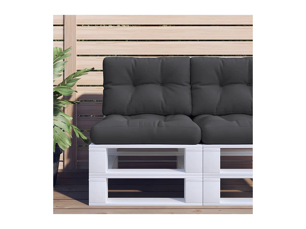 Coussins de palette lot de 2 noir tissu
