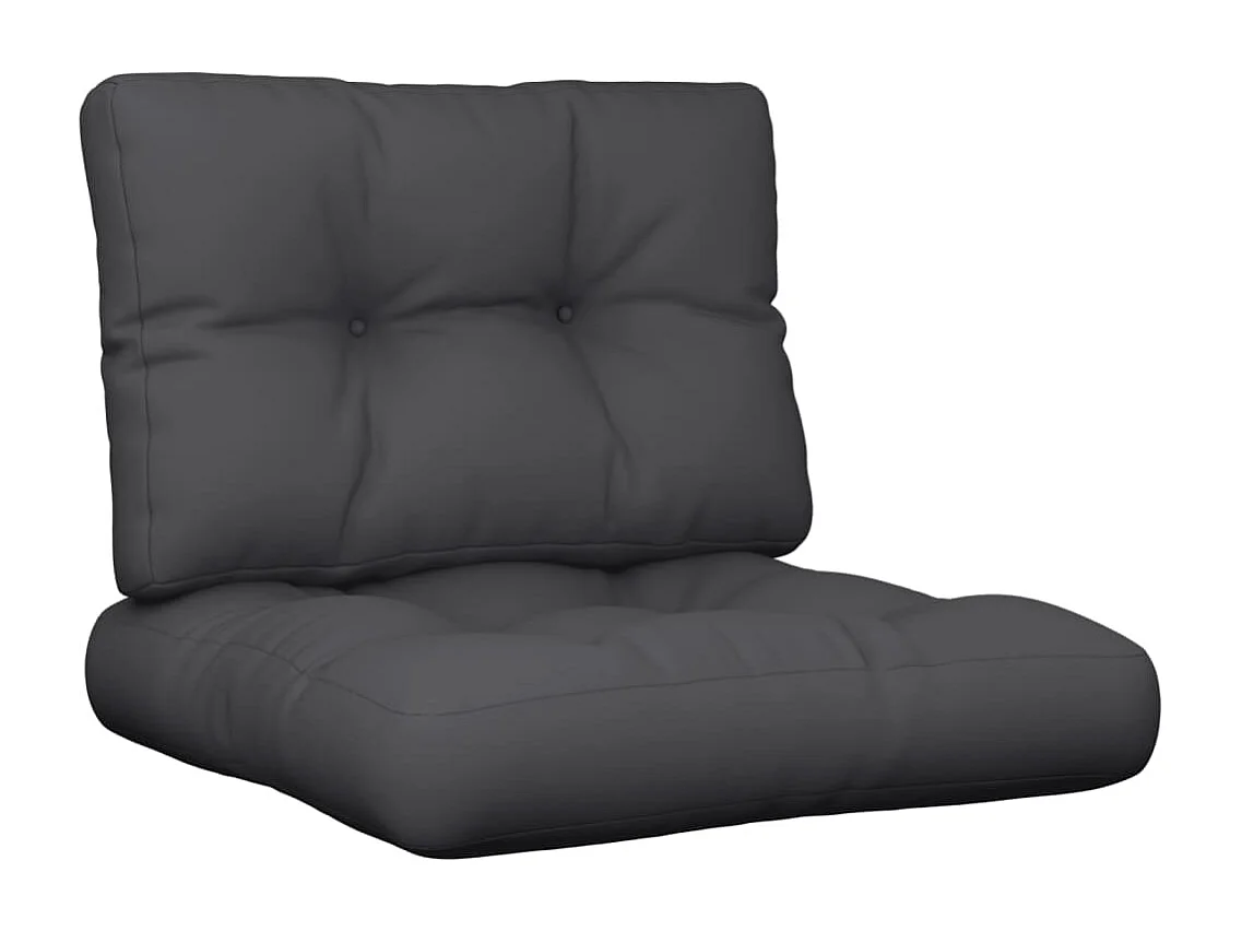 Coussins de palette lot de 2 noir tissu