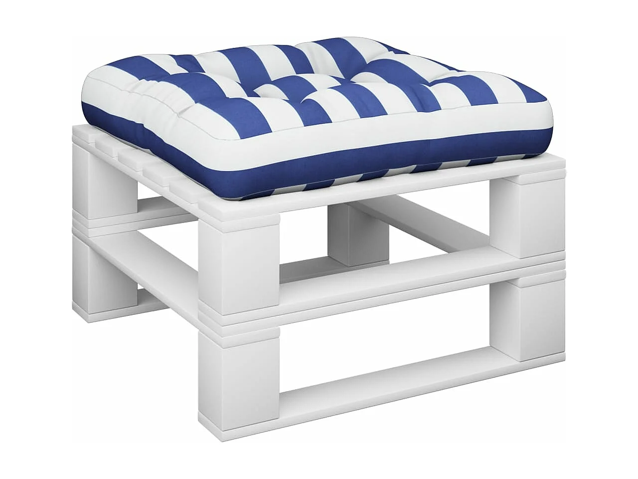 Almofadão para paletes 60x61,5x10 cm tecido oxford azul/branco