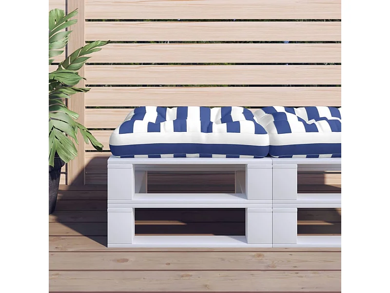 Almofadão para paletes 60x61,5x10 cm tecido oxford azul/branco