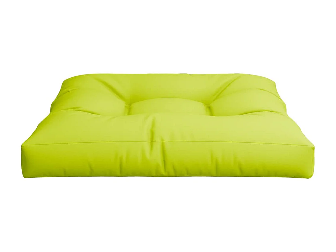 Coussin de palette vert brillant 70x70x12 cm tissu