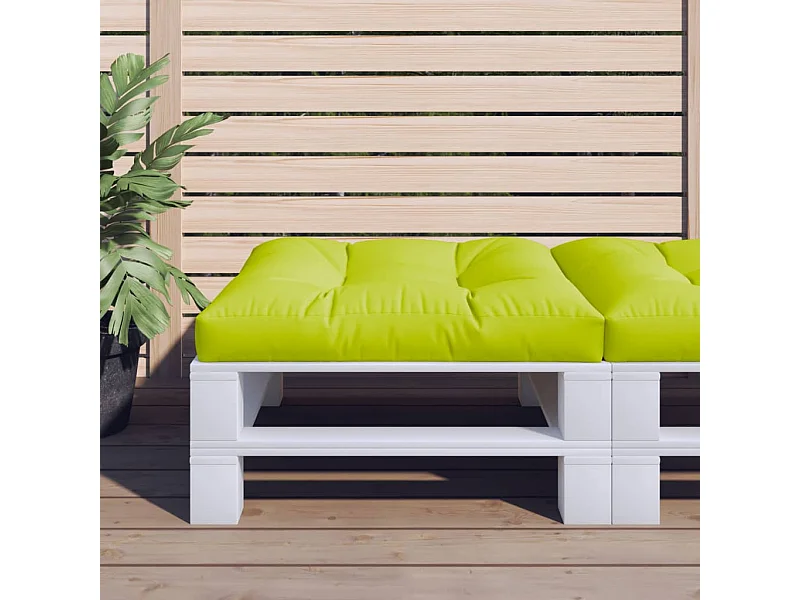 Almofadão para sofá de paletes 70x70x12 cm tecido verde brilhante