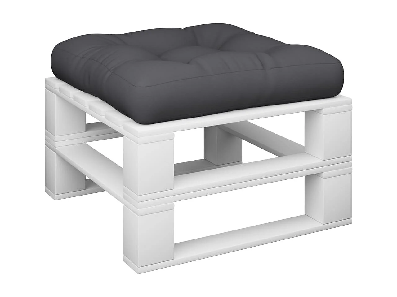 Coussin de palette noir 50x50x12 cm tissu