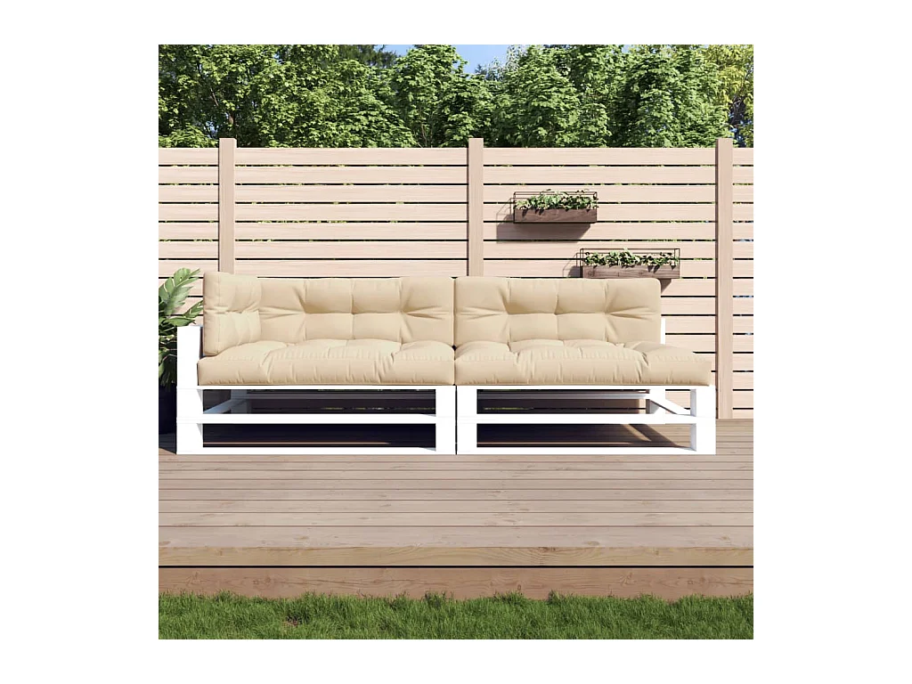 Coussins de palette 5 pièces beige tissu