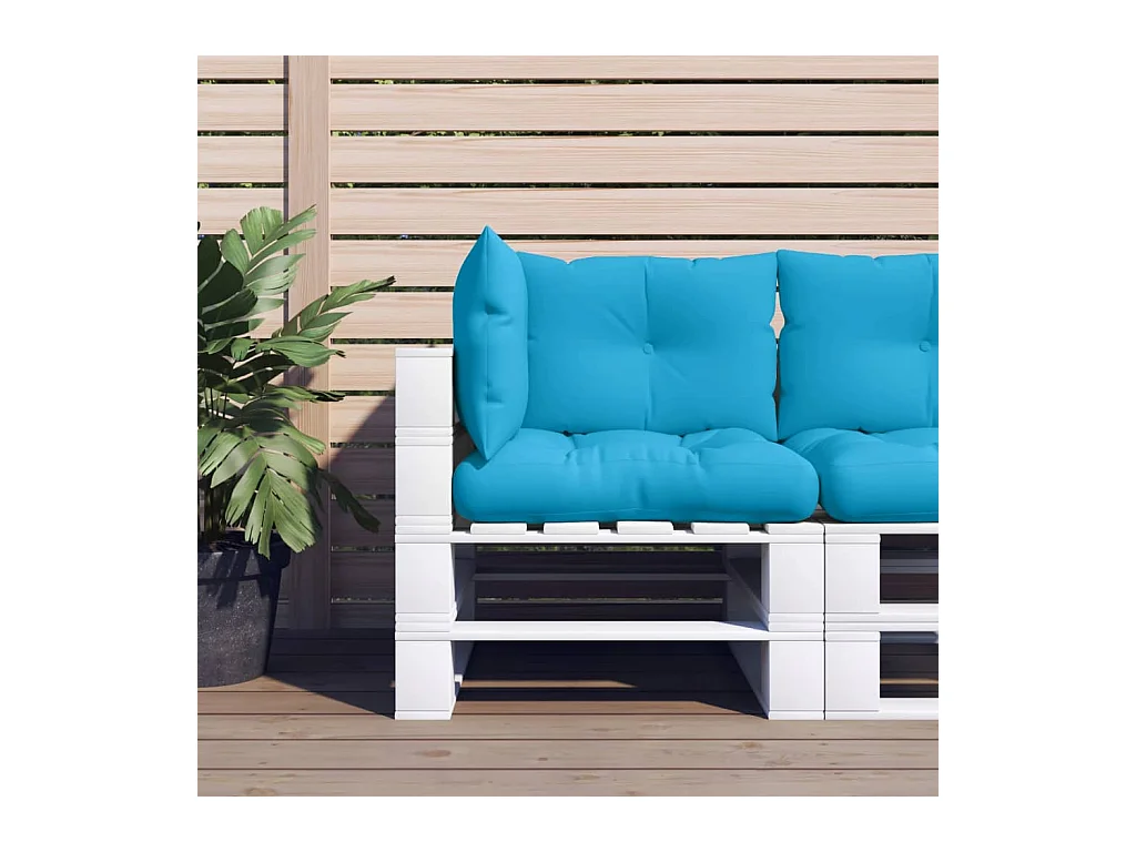 Coussins de palette lot de 3 bleu tissu