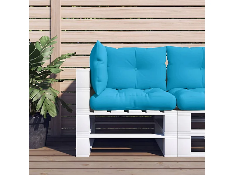 Coussins de palette lot de 3 bleu tissu