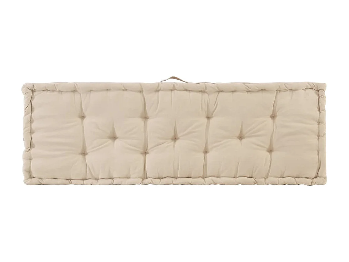 Palletvloerkussen 120x40x7 cm katoen beige