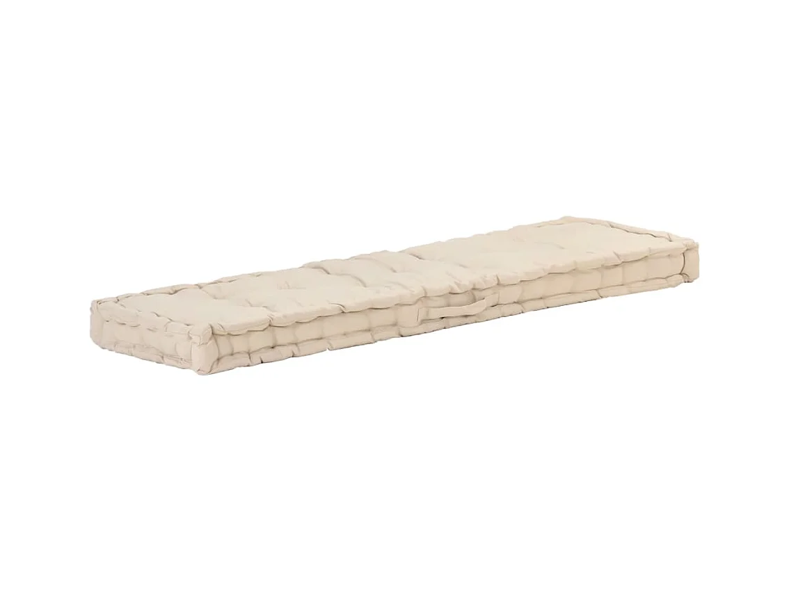 Coussin de plancher de palette Coton 120x40x7 cm Beige