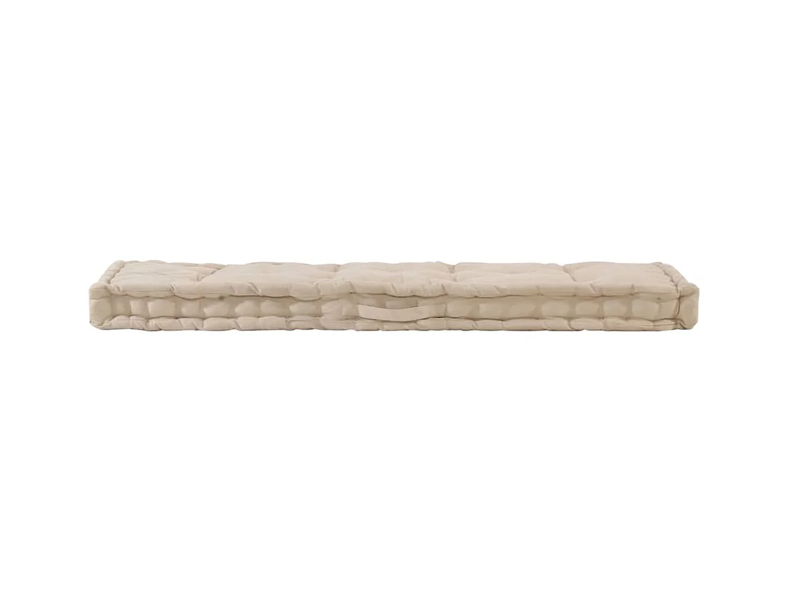 Coussin de plancher de palette Coton 120x40x7 cm Beige