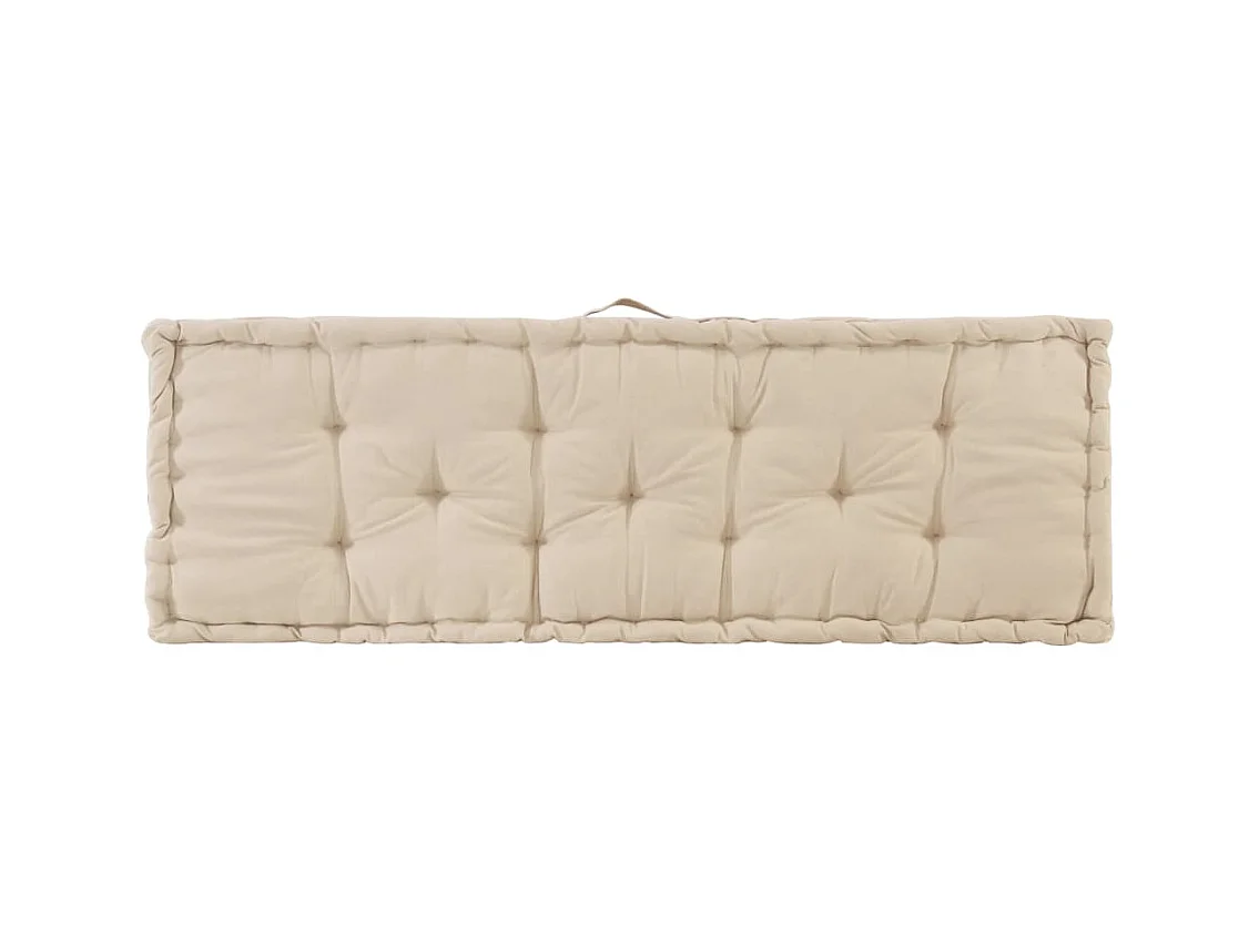 Coussin de plancher de palette Coton 120x40x7 cm Beige