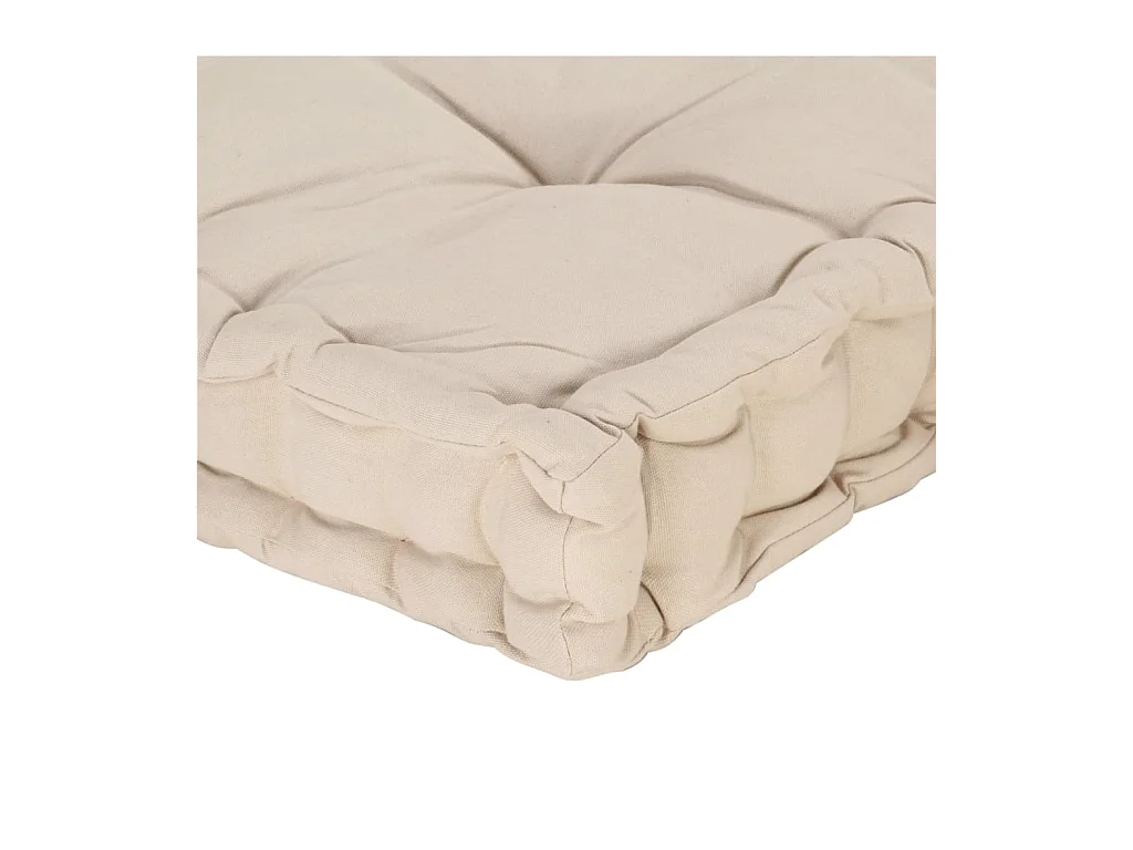 Coussin de plancher de palette Coton 120x40x7 cm Beige