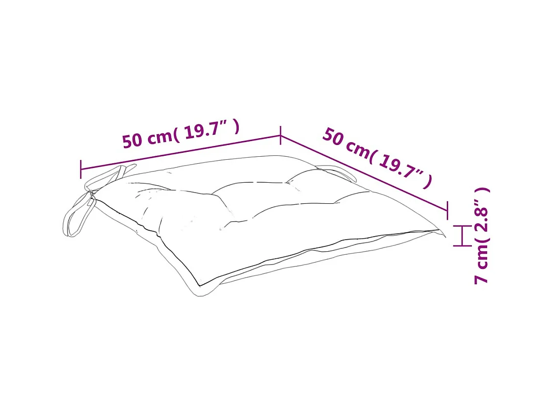 Coussins de palette lot de 2 bleu clair 50x50x7 cm tissu oxford