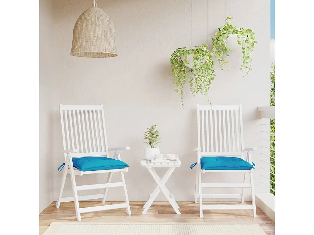 Cojines de silla de jardín 2 unidades tela Oxford azul 50x50x7 cm