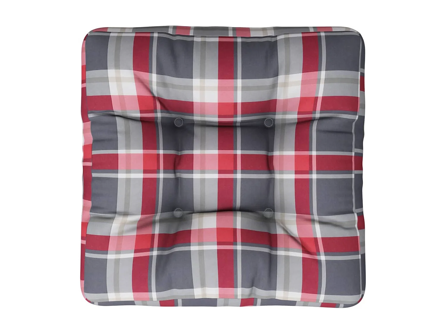 Coussin de palette motif à carreaux rouge tissu