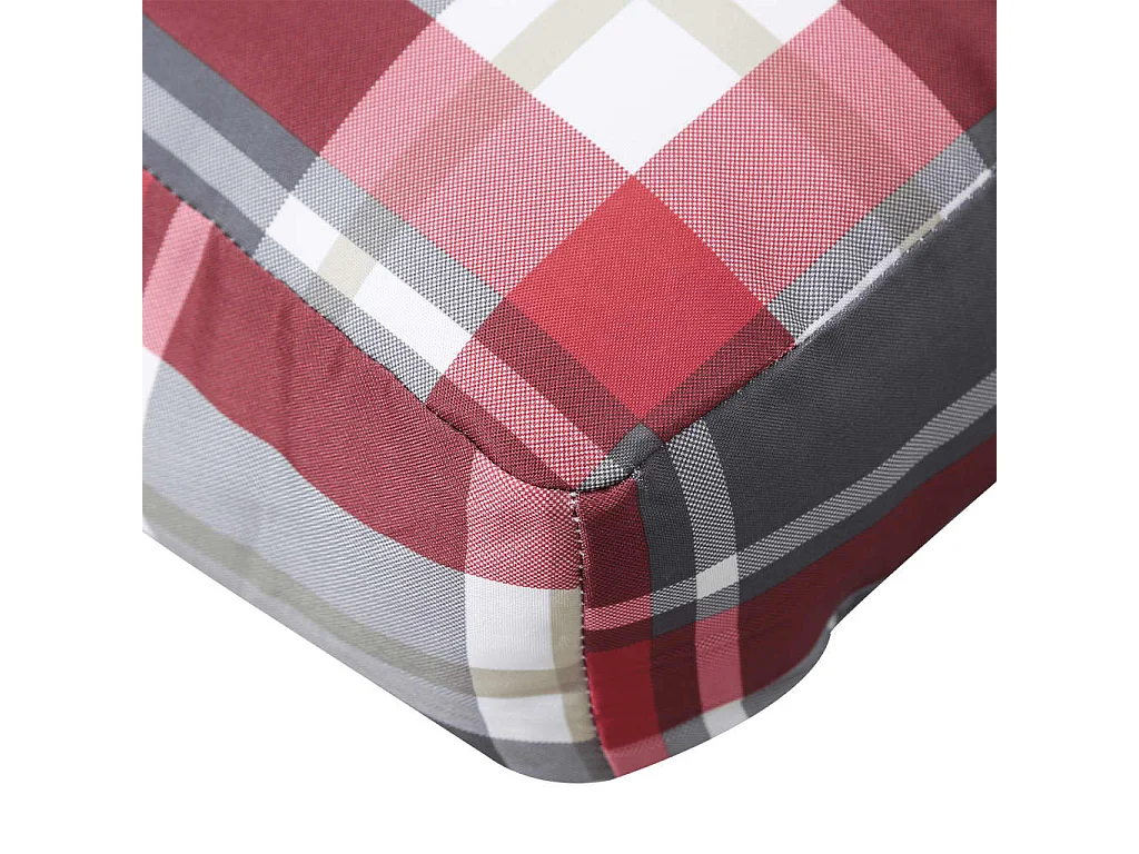 Coussin de palette motif à carreaux rouge tissu