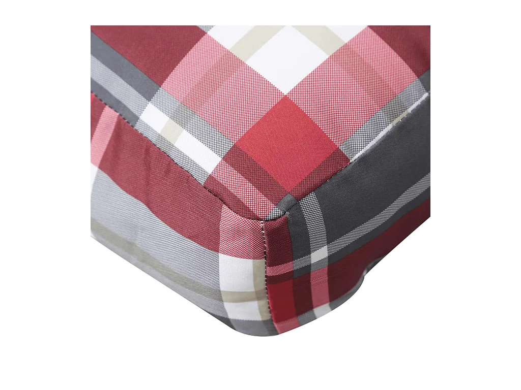 Almofadão para paletes tecido xadrez vermelho