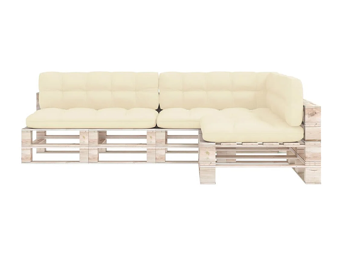 Almofadões para sofás de paletes 7 peças cor creme