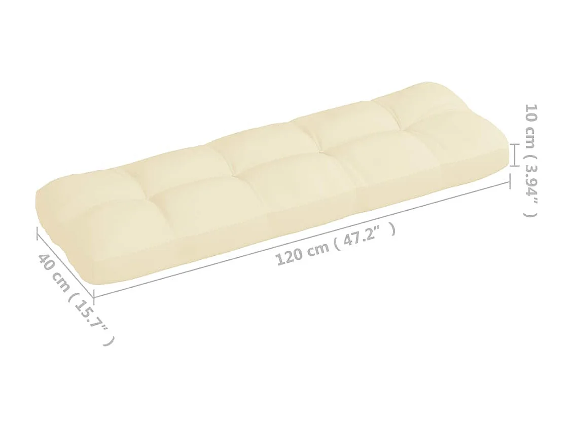 Almofadões para sofás de paletes 7 peças cor creme