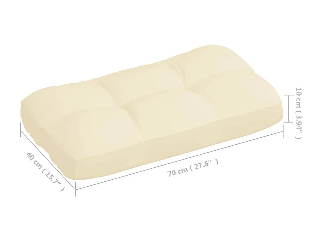 Almofadões para sofás de paletes 7 peças cor creme