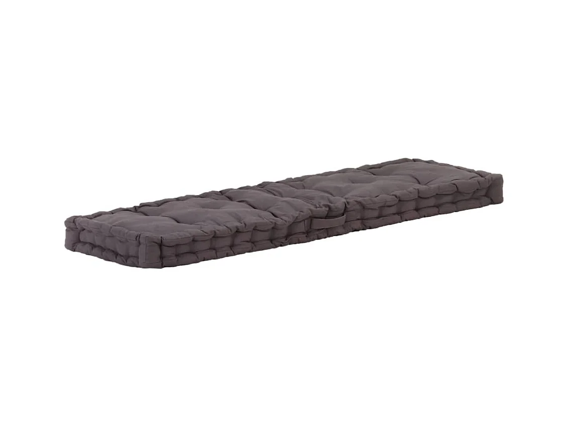 Coussin de plancher de palette Coton 120x40x7 cm Anthracite