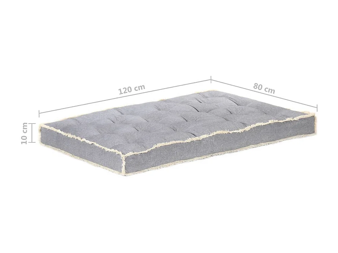 Coussin de canapé palette Anthracite 120x80x10 cm