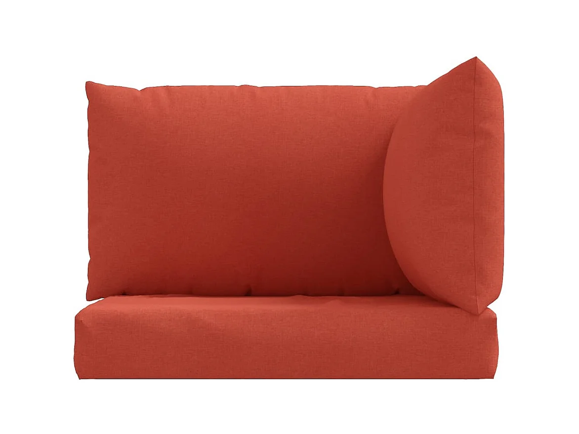 Coussins de palette lot de 3 rouge mélangé tissu