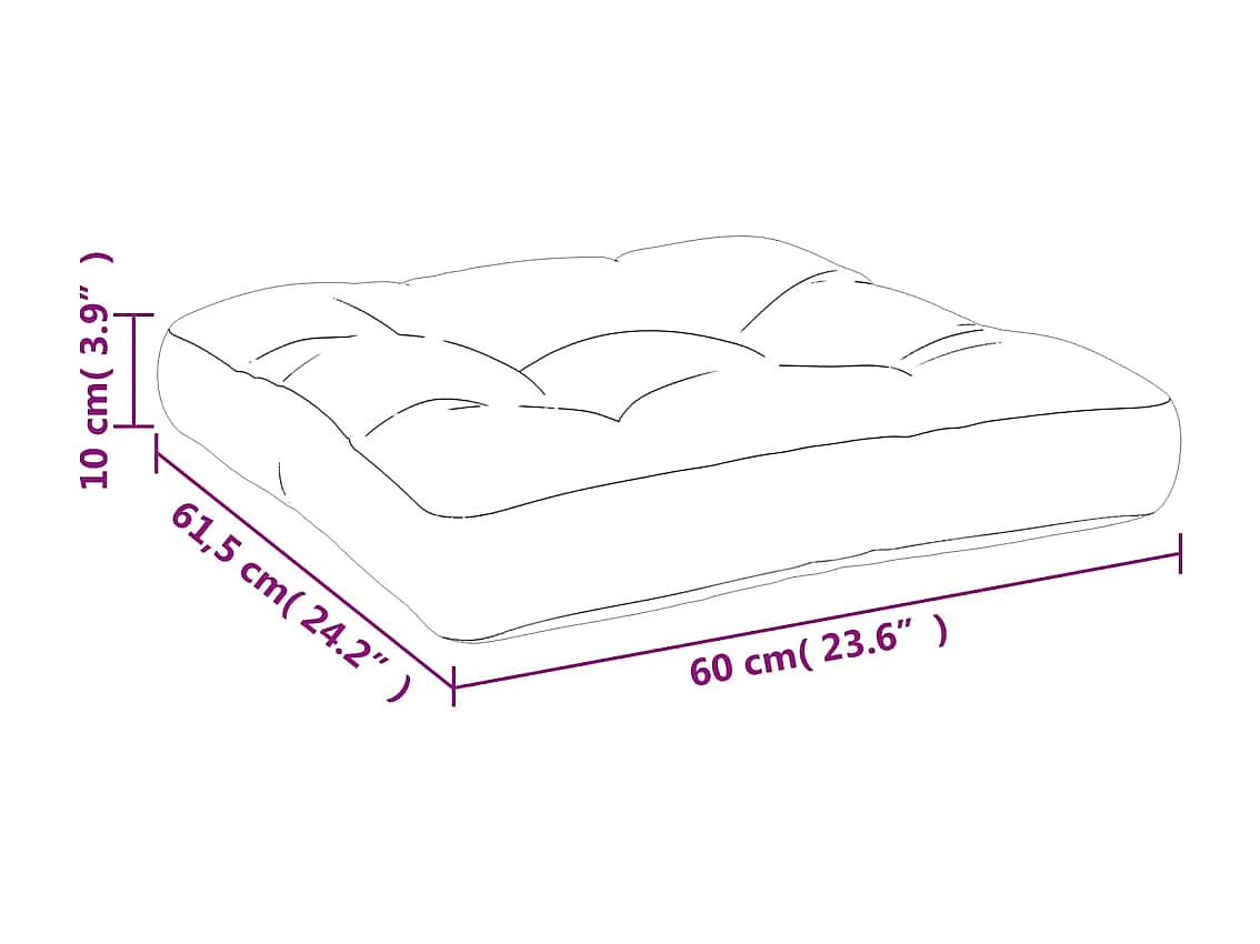 Coussin de palette rose 60x61,5x10 cm tissu Oxford