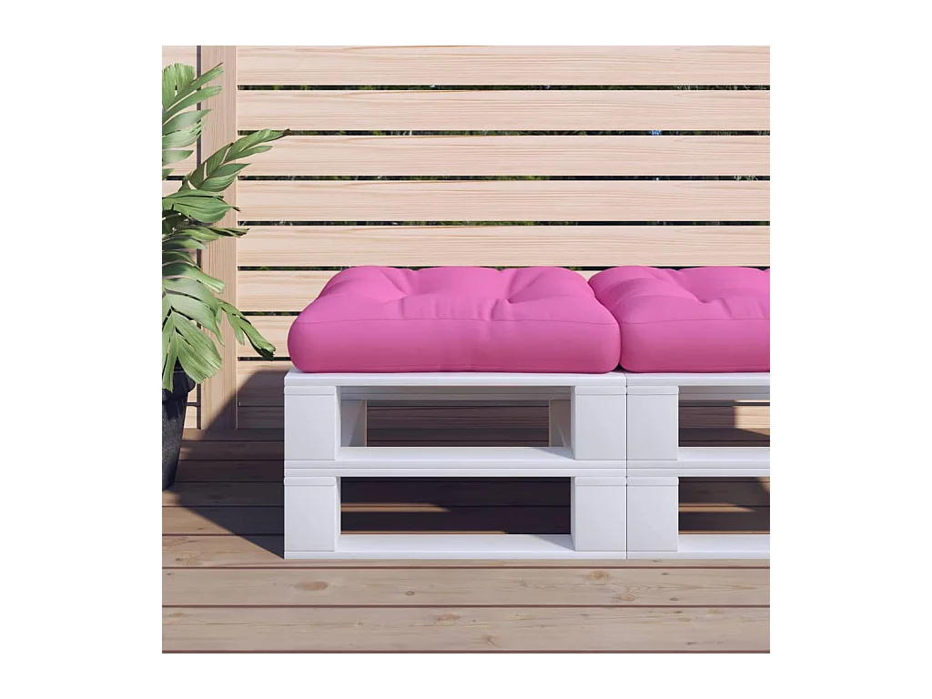 Coussin de palette rose 60x61,5x10 cm tissu Oxford