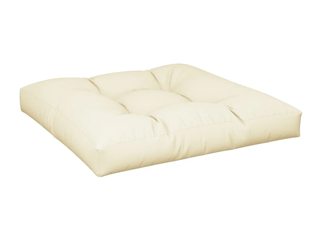Palletkussen 70x70x12 cm stof crèmekleurig
