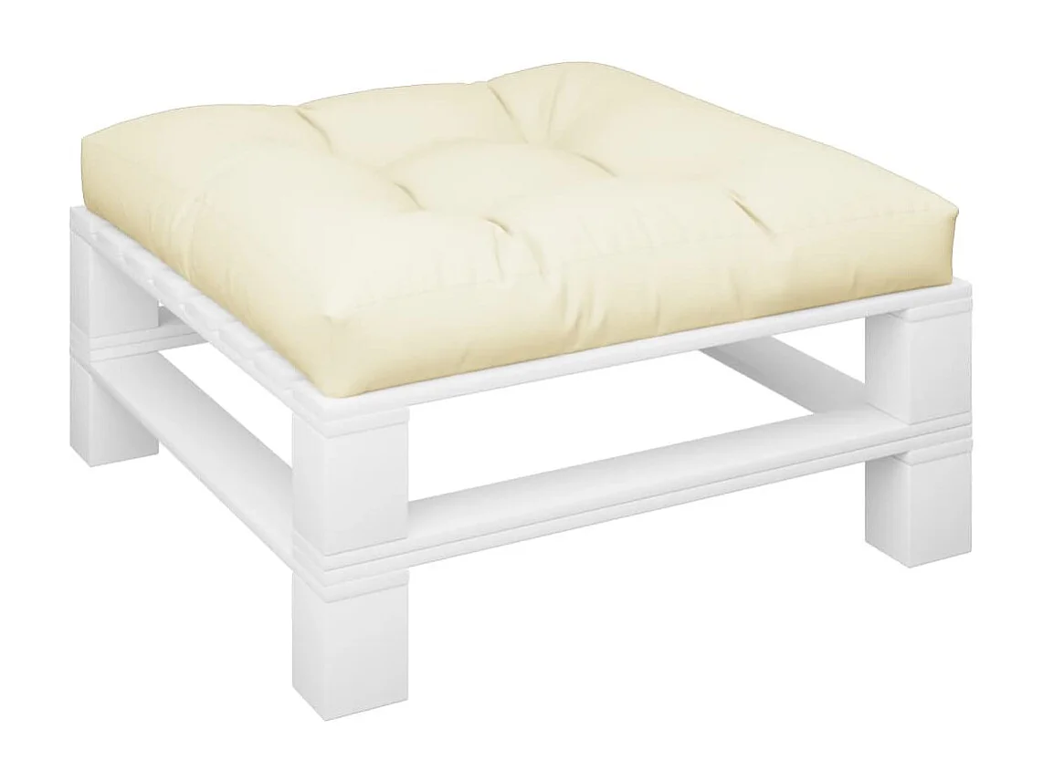 Palletkussen 70x70x12 cm stof crèmekleurig