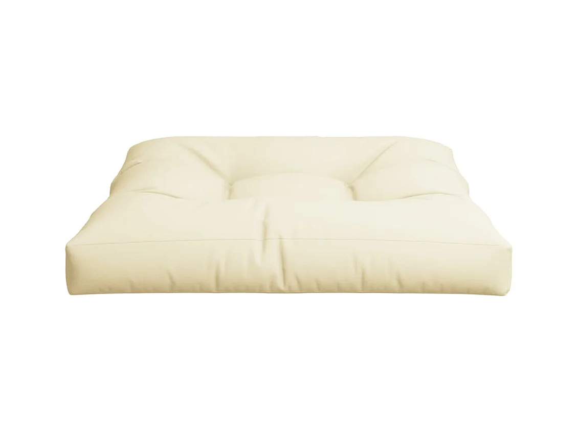 Coussin de palette crème 70x70x12 cm tissu