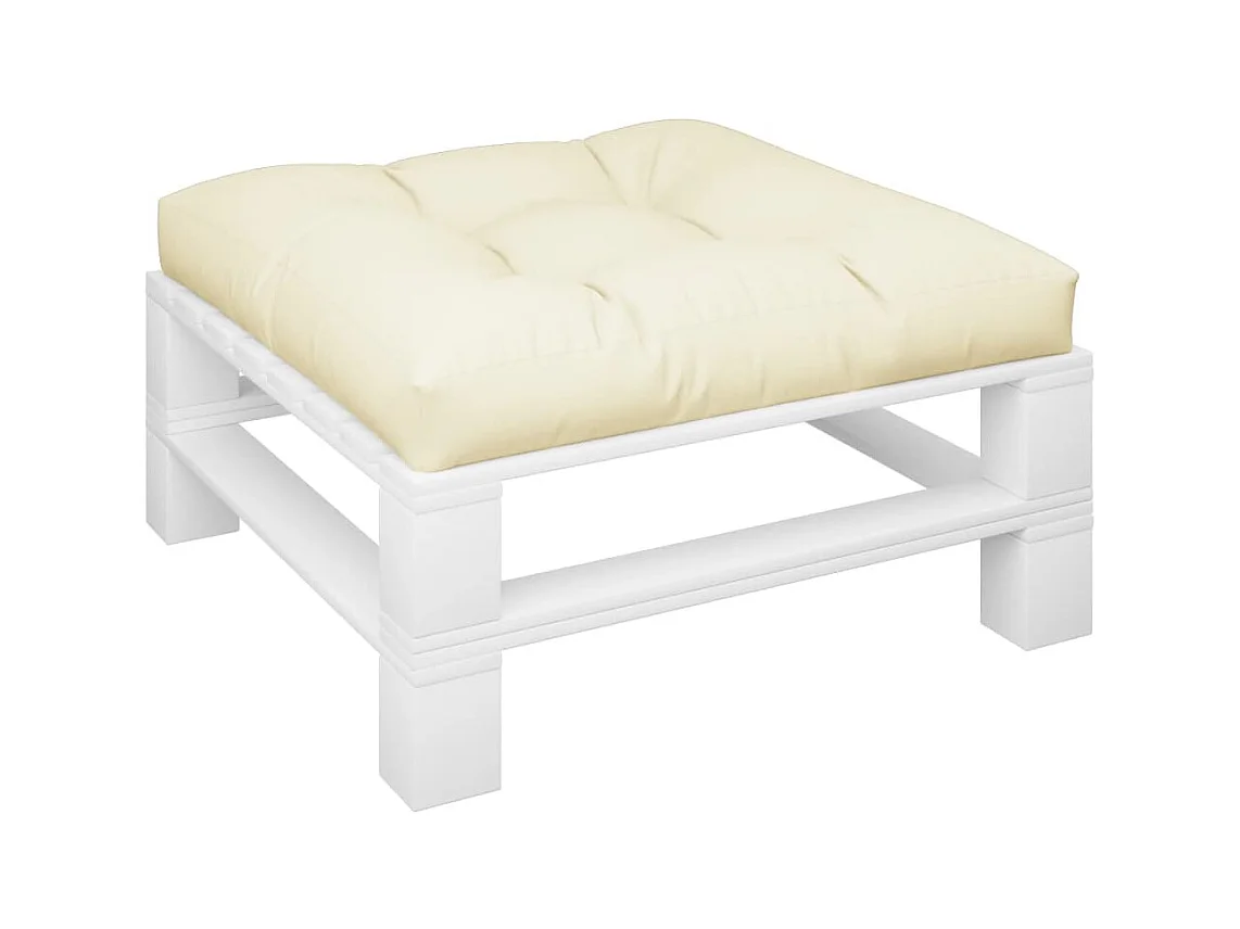 Coussin de palette crème 70x70x12 cm tissu