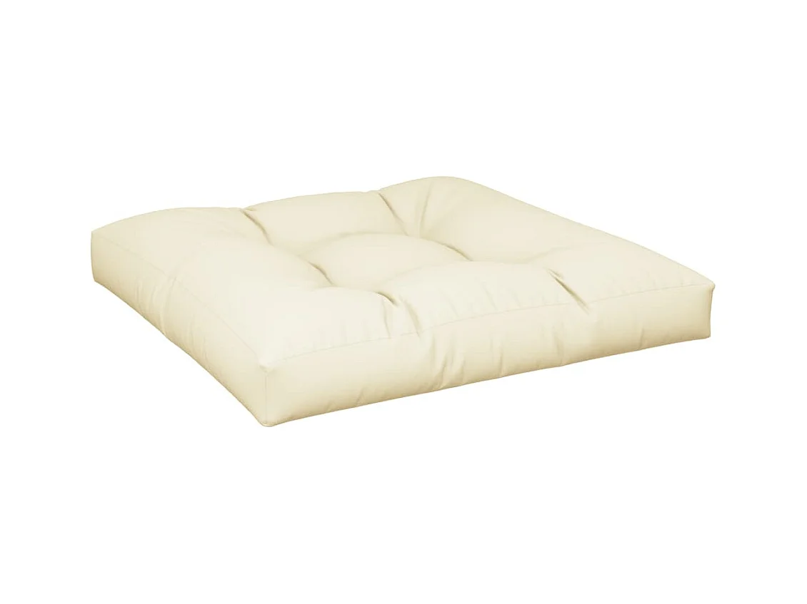 Coussin de palette crème 70x70x12 cm tissu