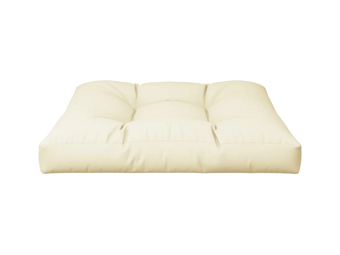 Coussin de palette crème 70x70x12 cm tissu
