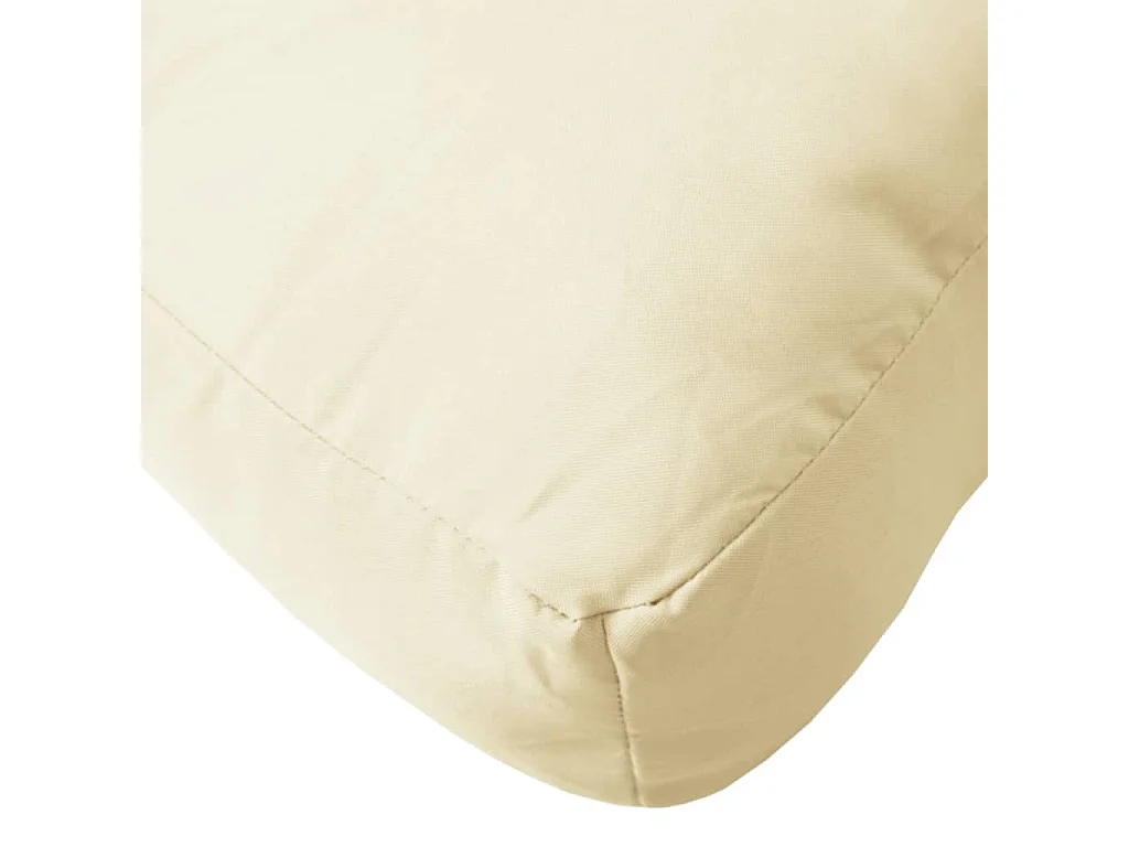 Coussin de palette crème 70x70x12 cm tissu