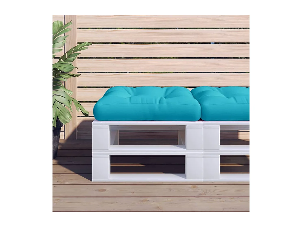 Coussin de palette turquoise 58x58x10 cm tissu oxford