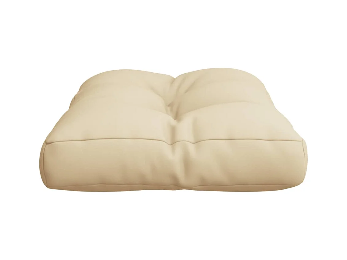 Coussin de palette beige 60x40x12 cm tissu