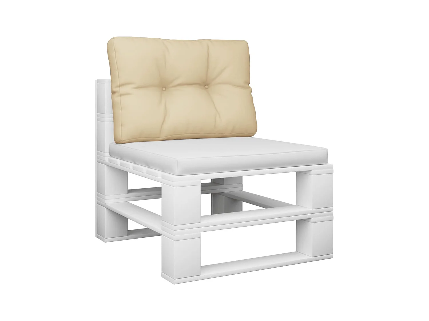 Coussin de palette beige 60x40x12 cm tissu