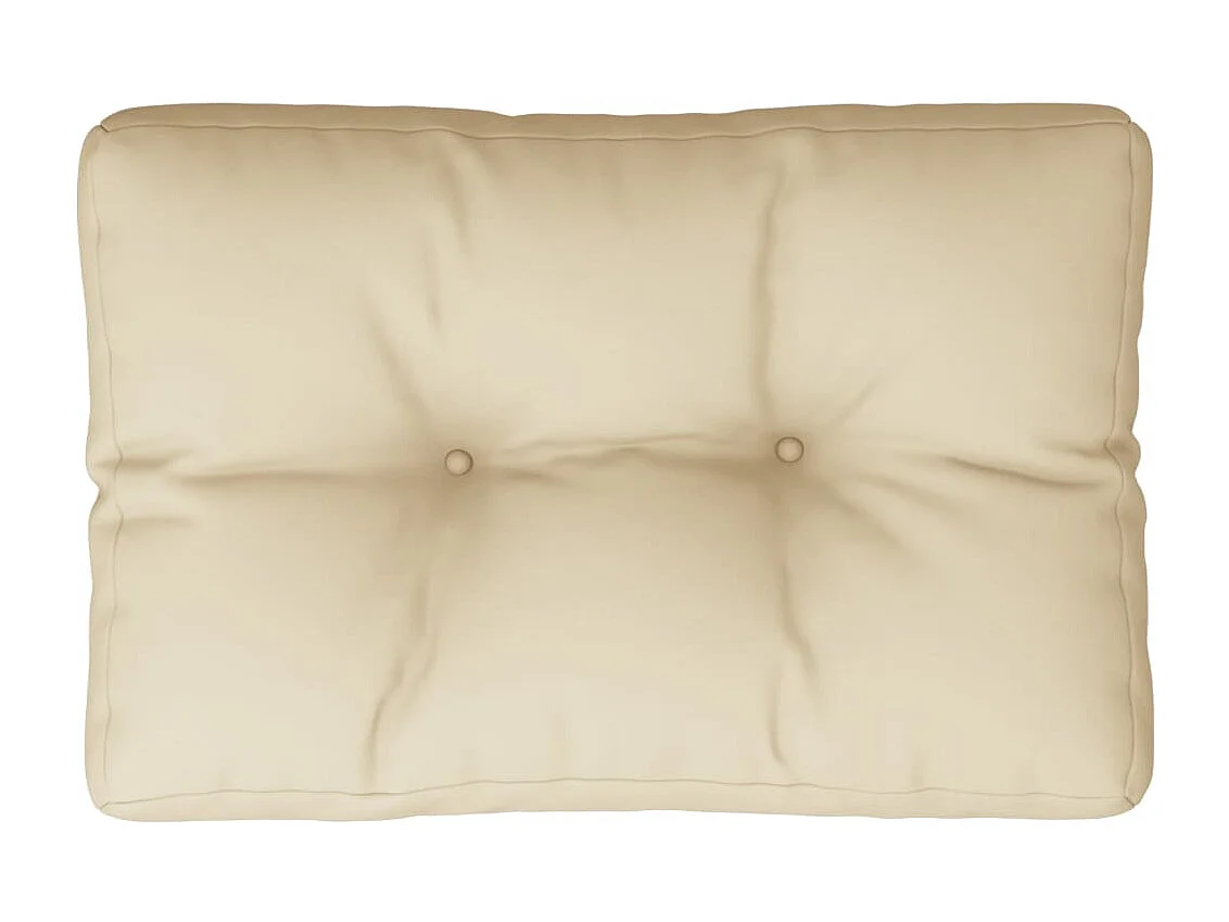 Coussin de palette beige 60x40x12 cm tissu