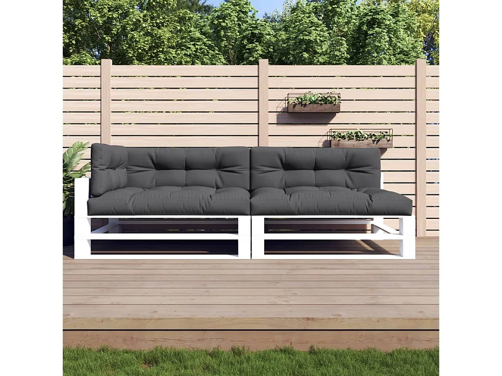 Coussins de palette 5 pièces anthracite tissu