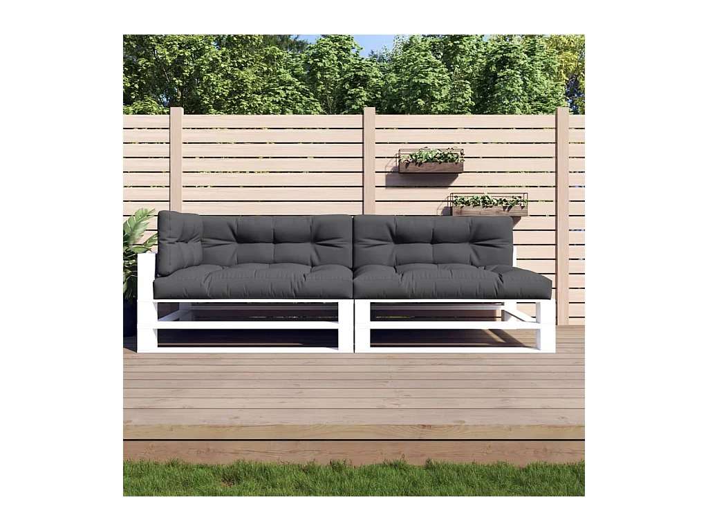 Coussins de palette 5 pièces anthracite tissu