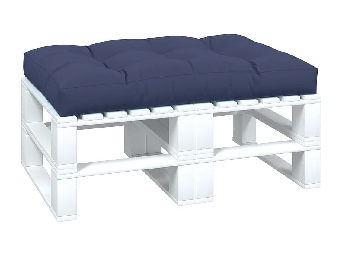 Coussin de palette bleu marine 120x80x12 cm tissu