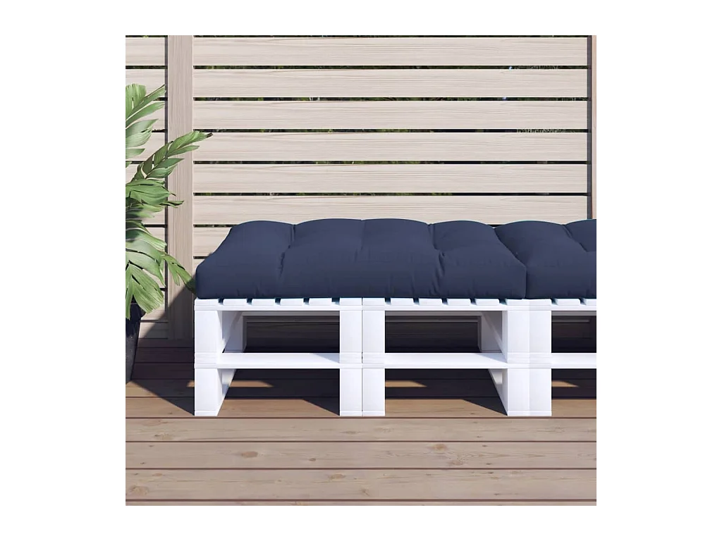 Coussin de palette bleu marine 120x80x12 cm tissu