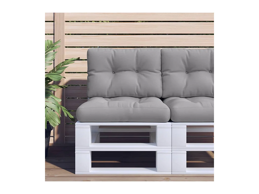 Coussin de palette gris 50x40x12 cm tissu