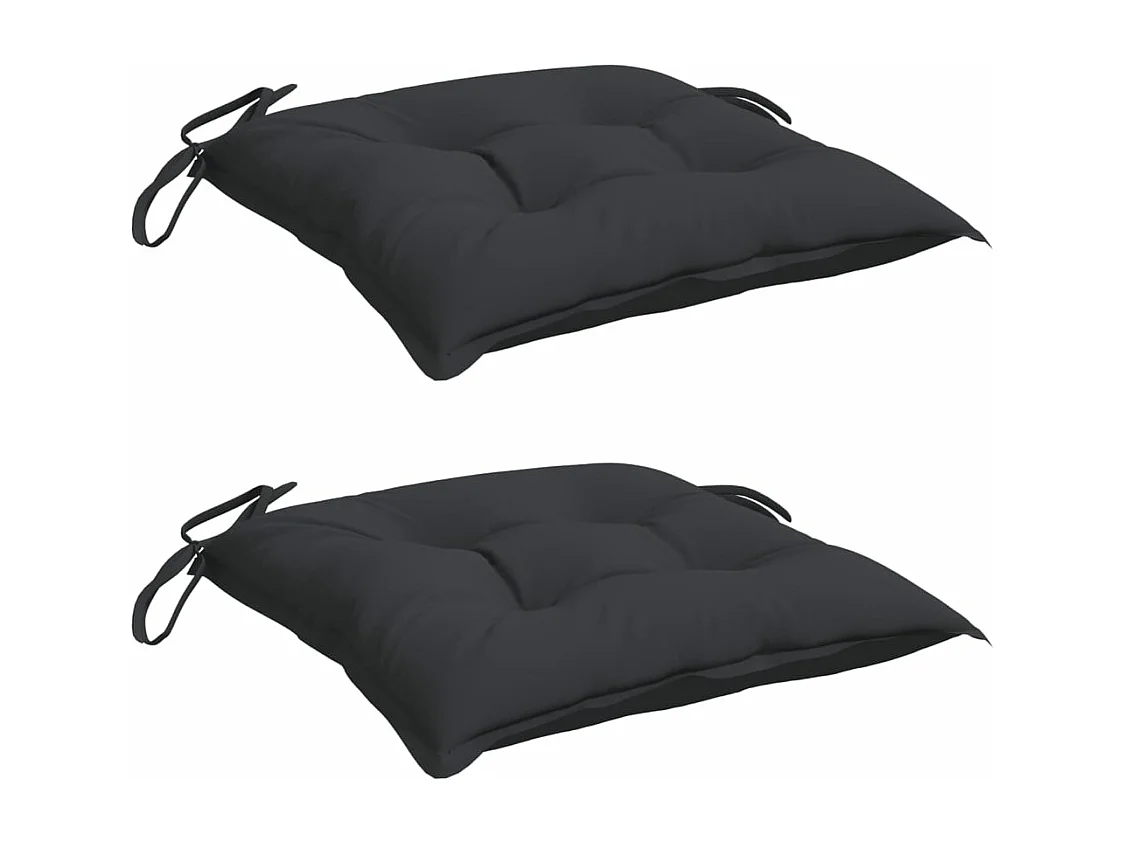 Coussins de palette lot de 2 noir 50x50x7 cm tissu oxford