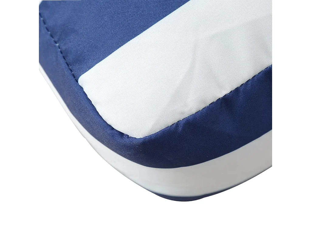 Coussin de palette rayures bleues et blanches tissu