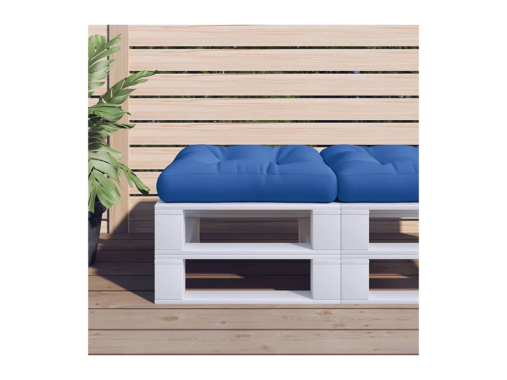 Almofadão sofá de paletes 50x50x12 cm tecido azul real