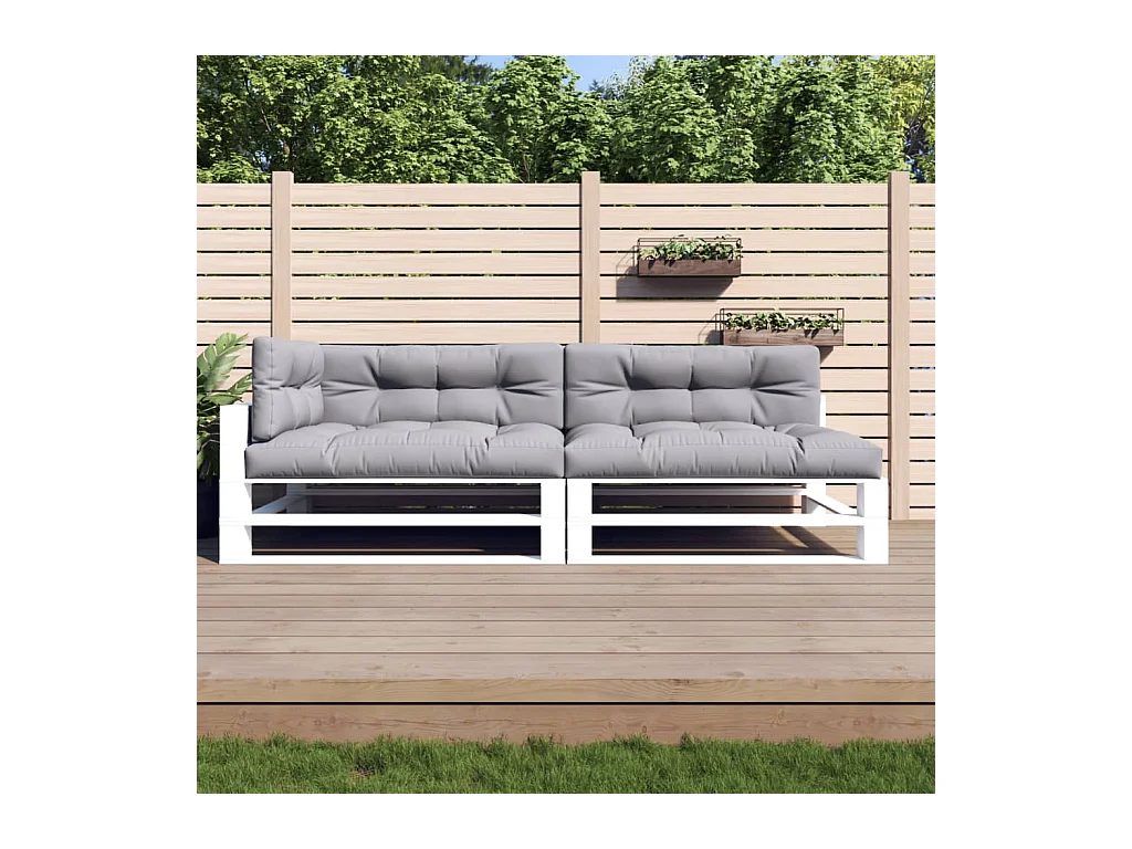 Coussins de palette 5 pièces gris tissu