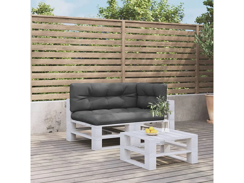 Coussins de palette lot de 3 anthracite tissu