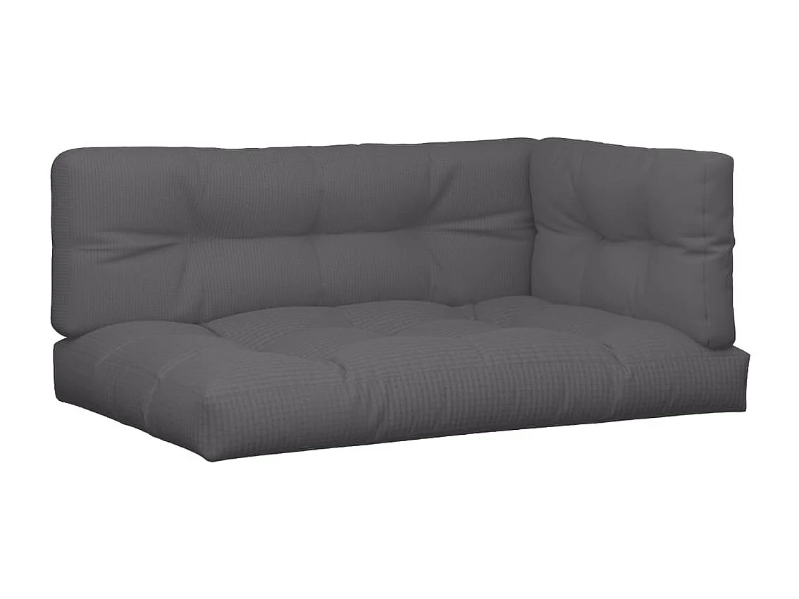 Coussins de palette lot de 3 anthracite tissu